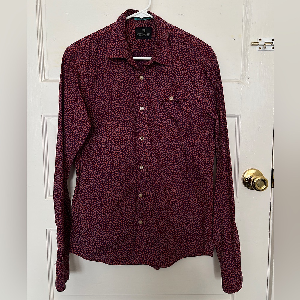 Scotch & Soda Men’s Slim Fit Printed Shirt Size Medium